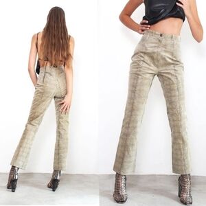 Bedoya & Sly Snakeskin Print Leather Pants 10